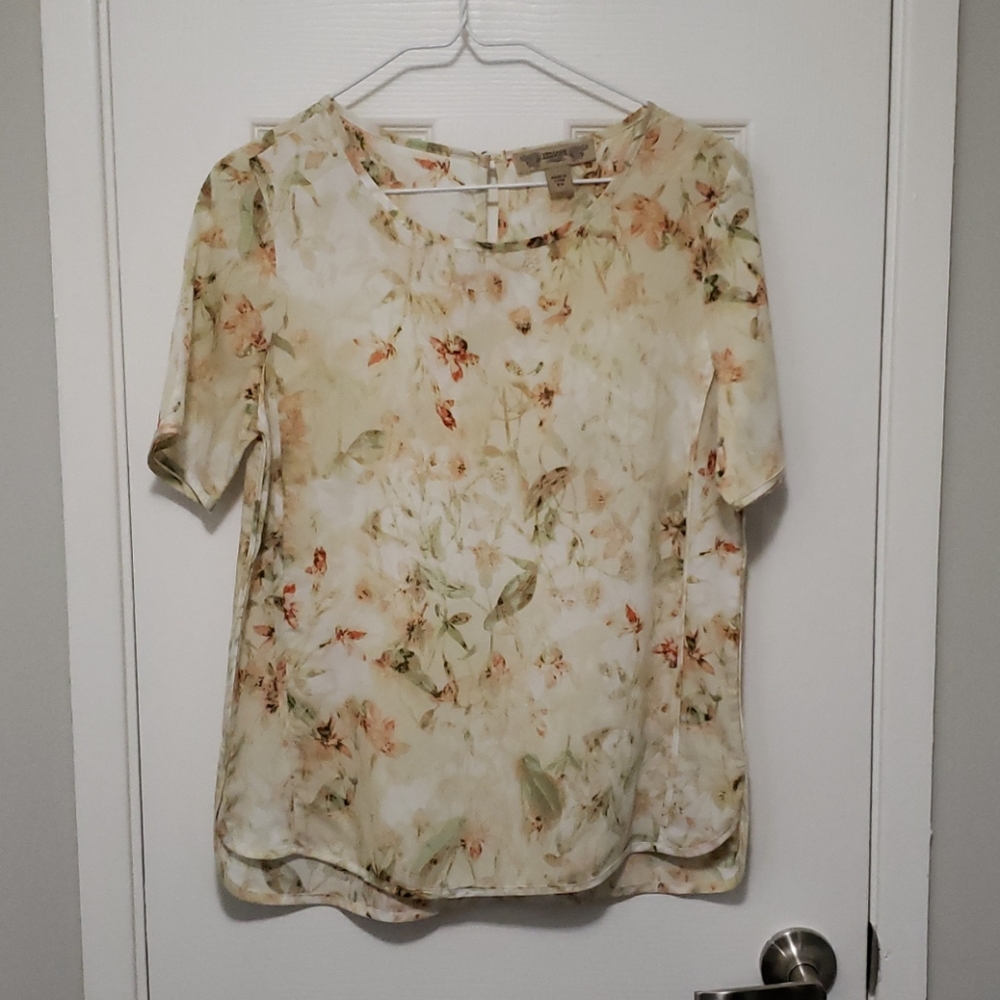 Yellow floral blouse